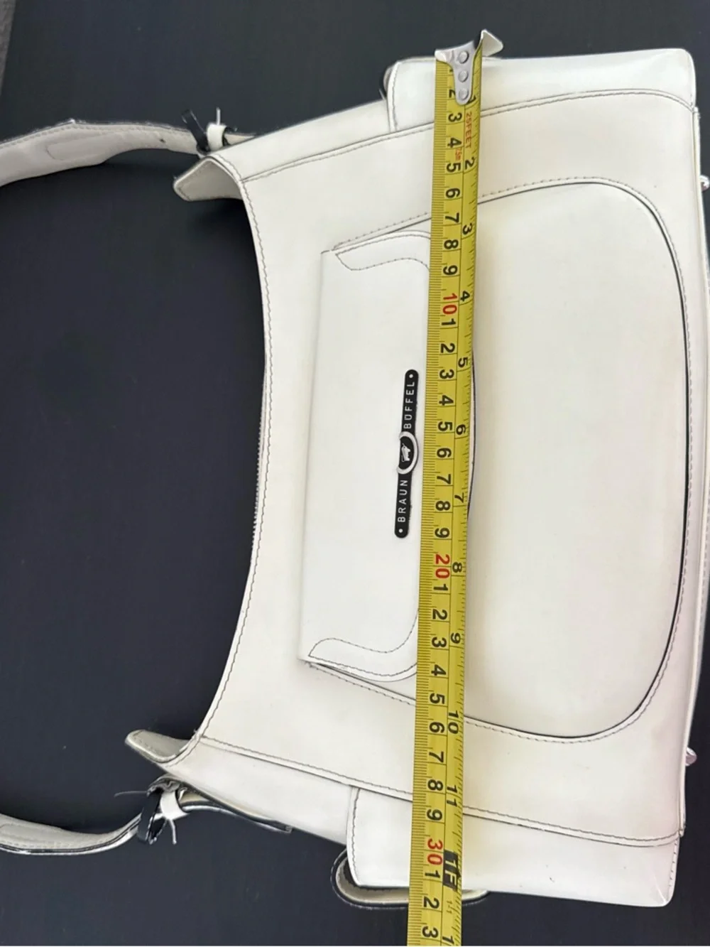 Vintage Braun Buffel German Luxury Ivory Leather Shoulder Bag Hobo